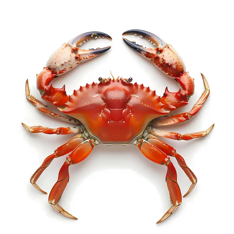 Detailed Red Crab Illustration