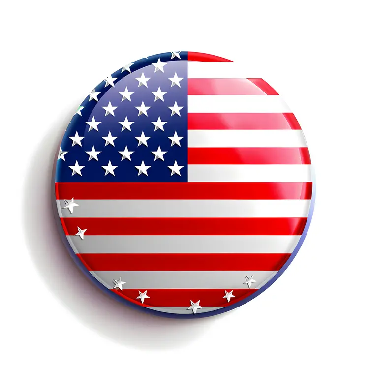 USA Flag Button Illustration