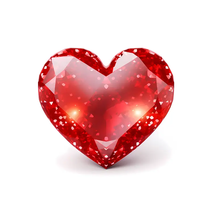 Sparkling Red Heart Gemstone