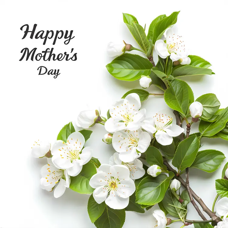 White Flowers with Leaves for Mother's Day