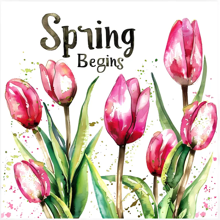 Pink Tulips in Spring