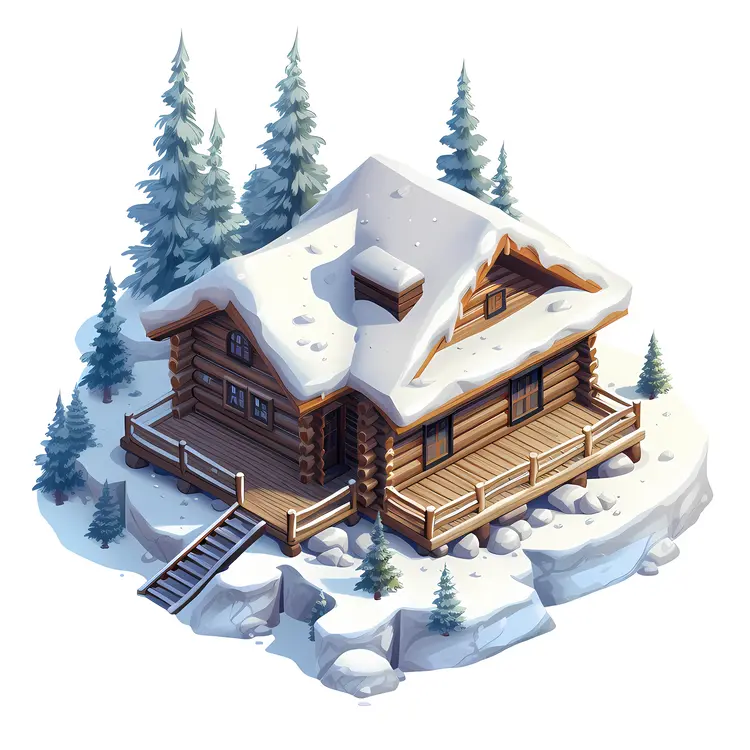 Rustic Snowy Cabin