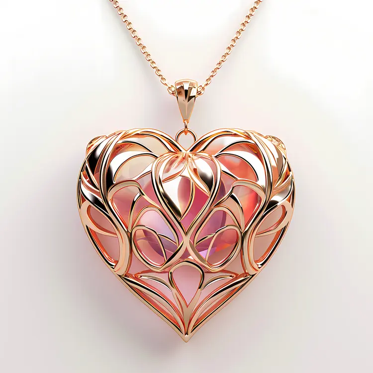 Elegant Gold Heart-shaped Pendant Necklace