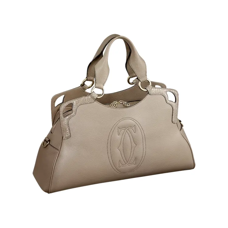 Elegant Beige Leather Handbag