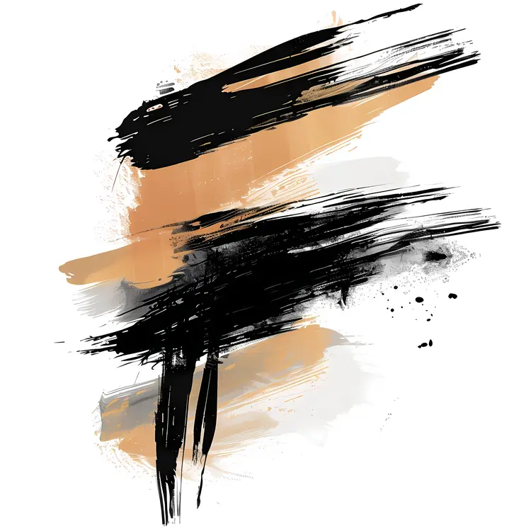 Abstract Black and Beige Brush Strokes