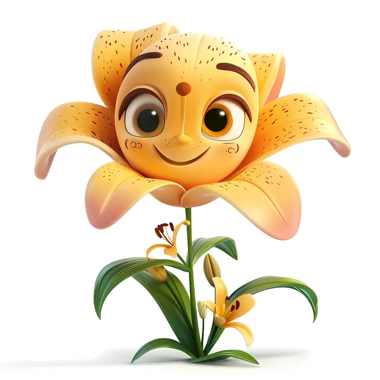 Smiling Yellow Cartoon Flower