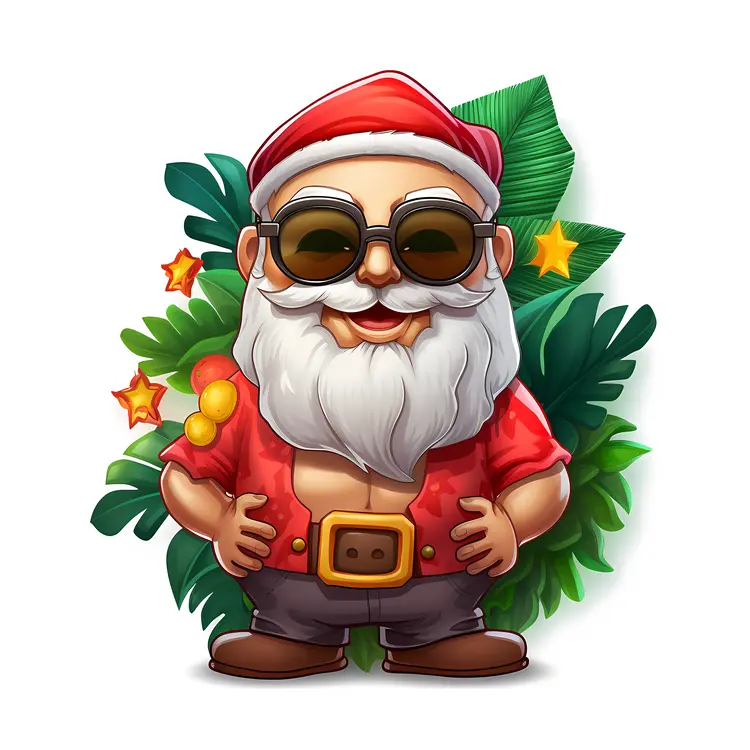 Tropical Santa in Vacation Outfit