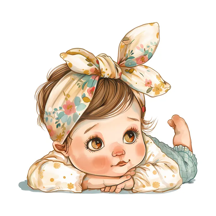 Cute Baby with Floral Headband