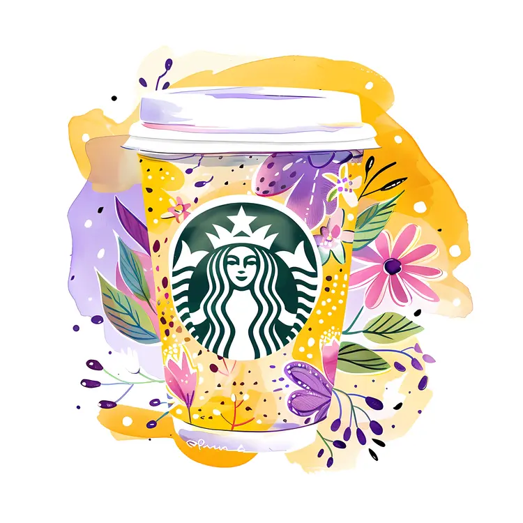 Colorful Floral Starbucks Cup