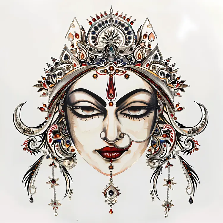Ornate Divine Goddess Face