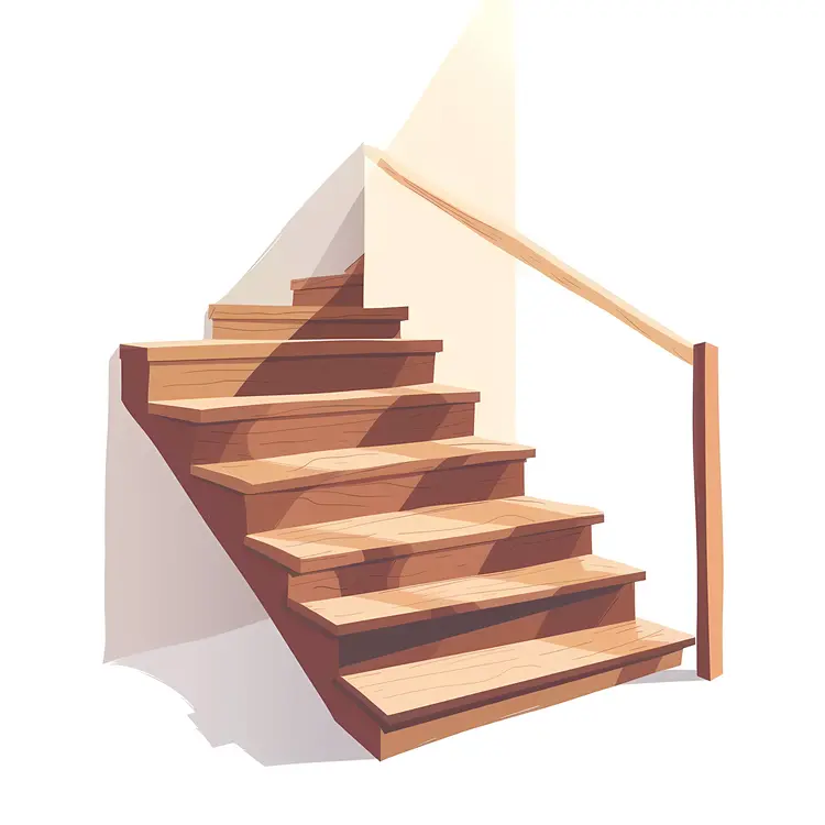 Wooden Stairs with Shadow