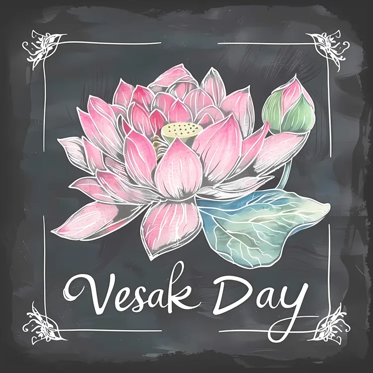 Vesak Day with Lotus Flower