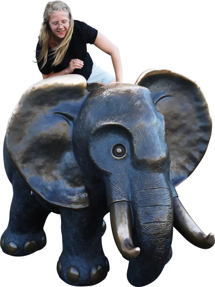 Person on Elephant Statue