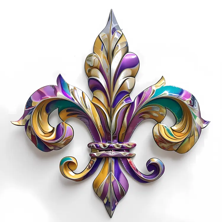 Colorful Ornate Fleur-de-lis