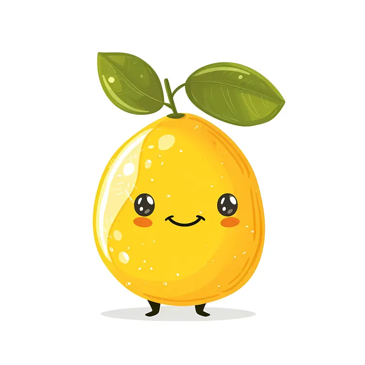 Cute Lemon with Leaf