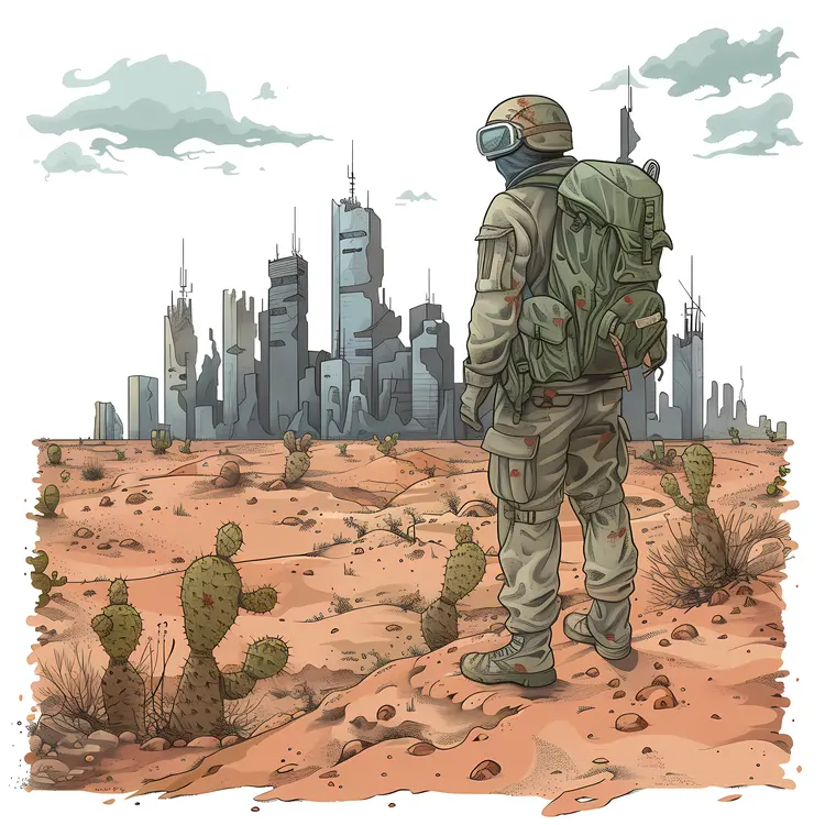 Soldier in Deserted City