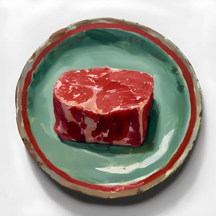 Raw Meat on a Plate