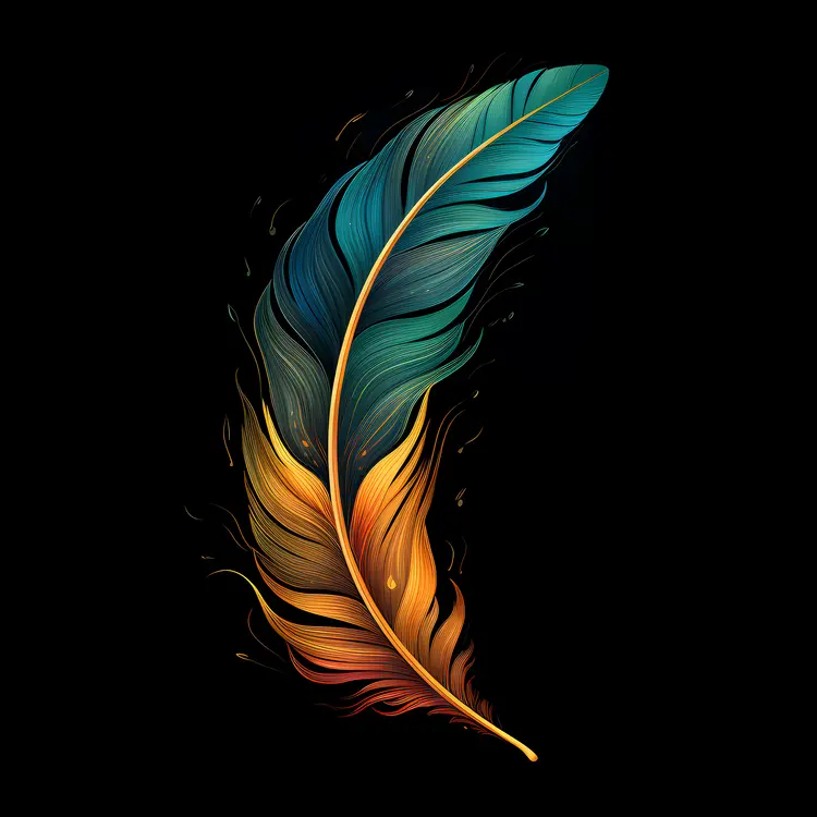 Vibrant Artistic Feather Design