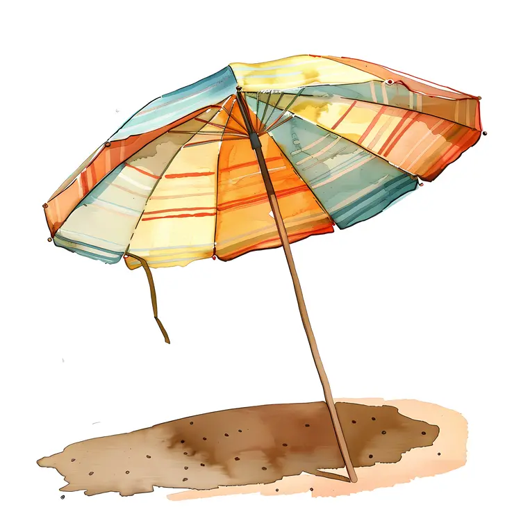 Striped Beach Umbrella for Summer Shade