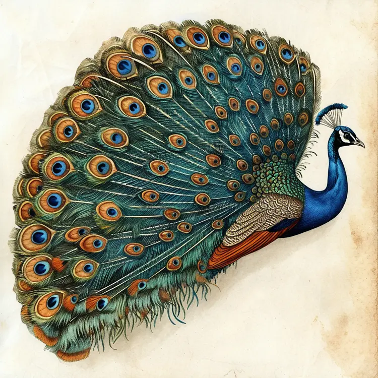 Majestic Peacock with Detailed Feathers