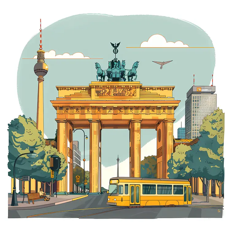 Brandenburg Gate with Cityscape