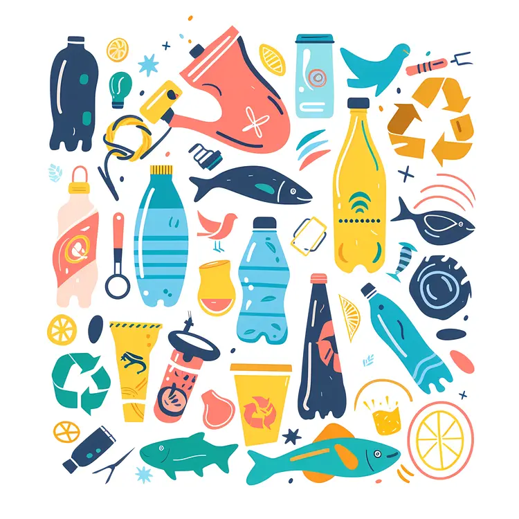 Plastic Bottles and Waste in the Ocean