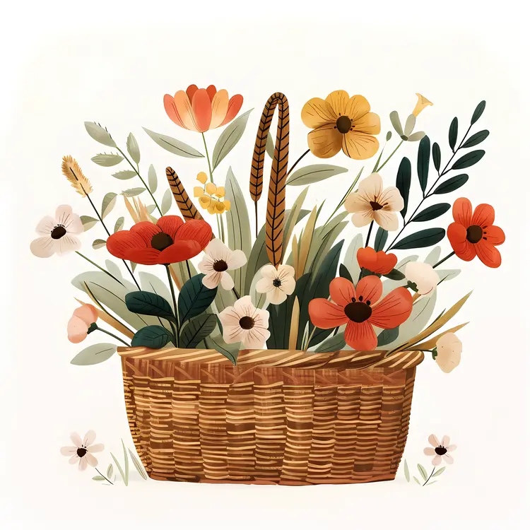 Decorative Basket of Flowers
