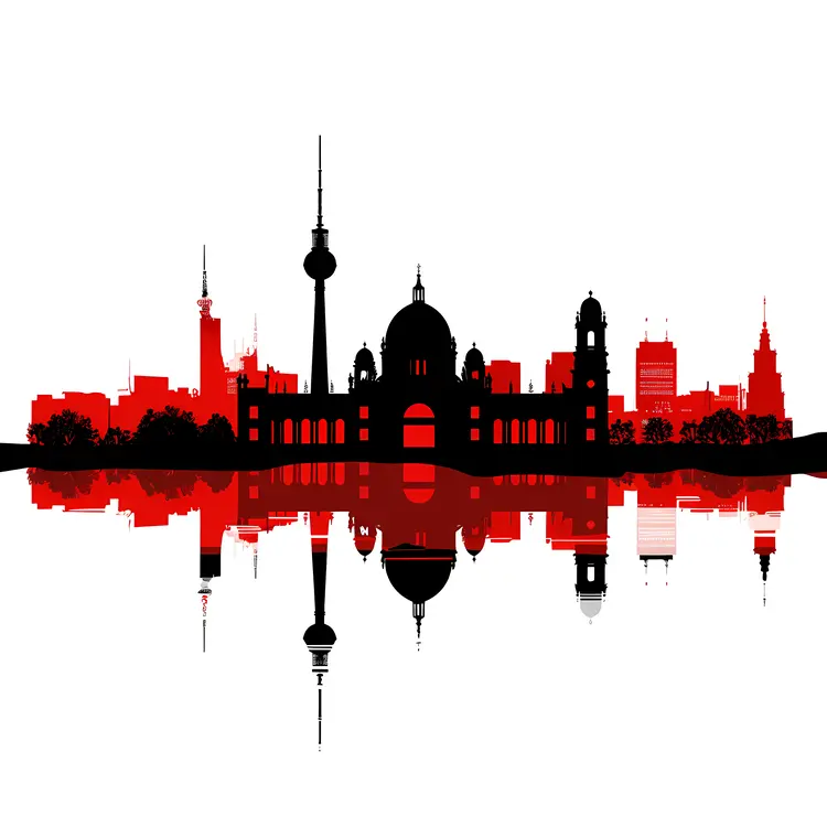 Red and Black City Skyline