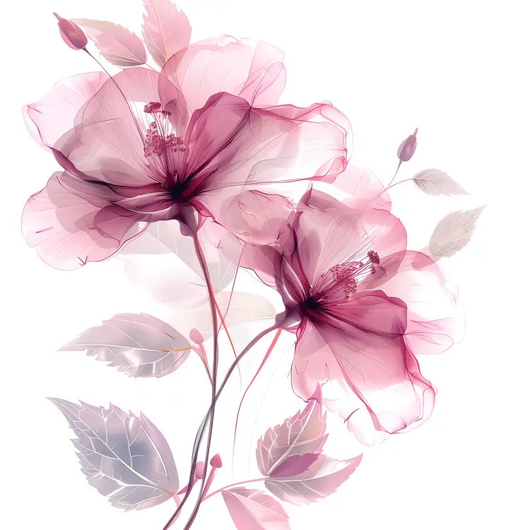 Transparent Pink Flowers