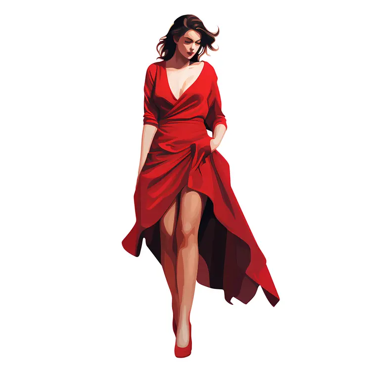 Woman in Red Dress Portrait