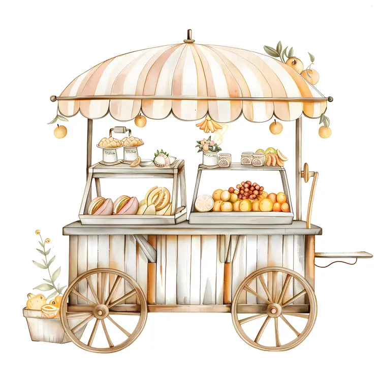 White Food Cart for Street Food