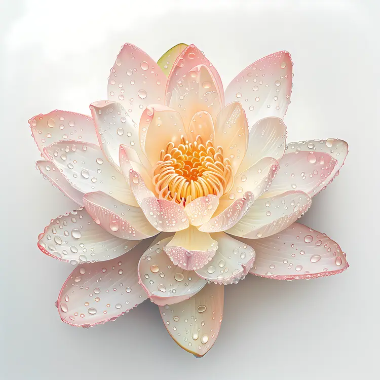 Pink Lotus Flower with Dew Drops