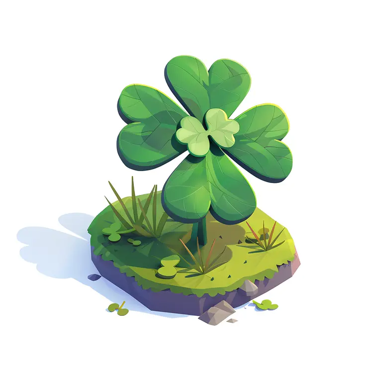 Four-leaf Clover on a Rock