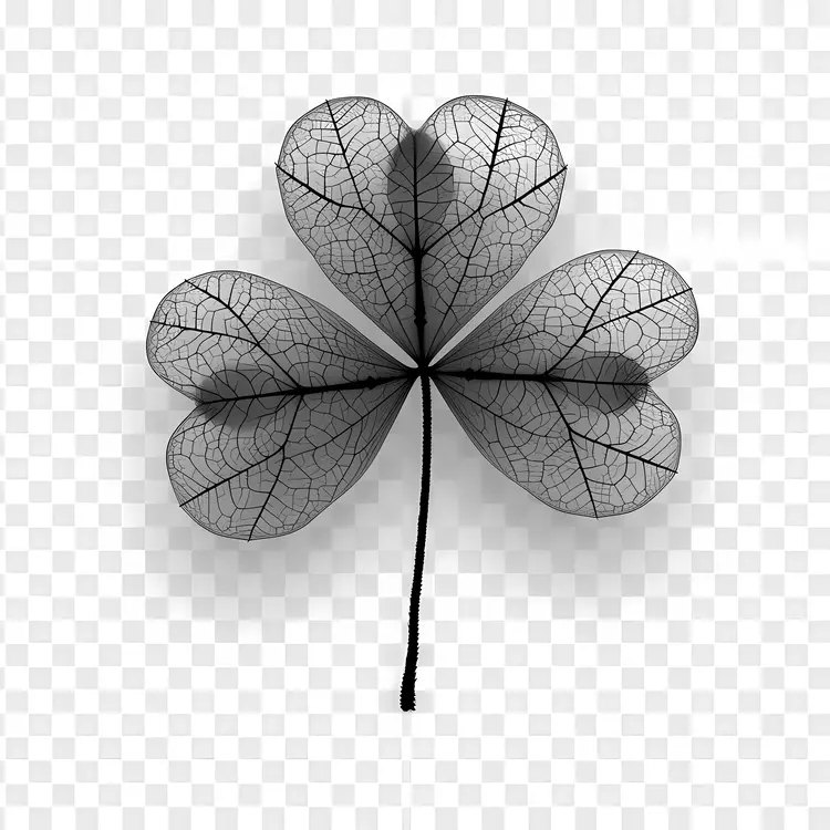 Black and White Three-Leaf Clover