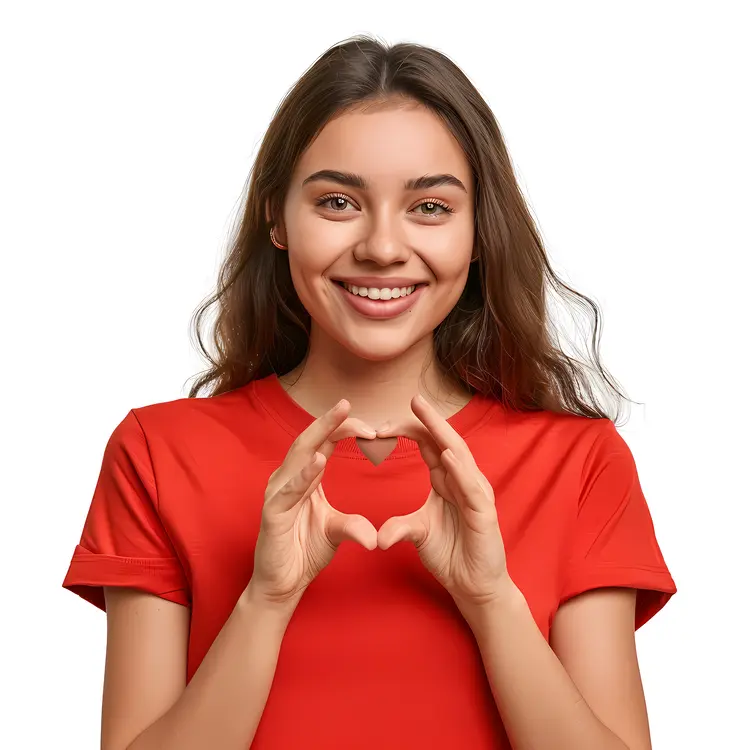 Young Woman Making Heart Gesture
