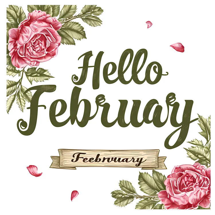 Classic Rose Hello February Greeting Card