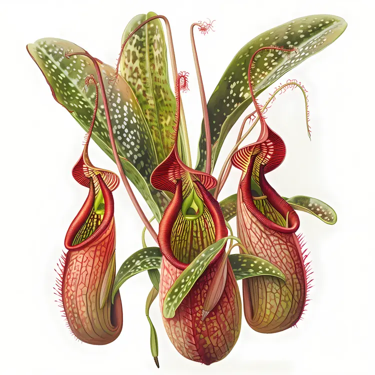 Red Pitcher Plants Illustration