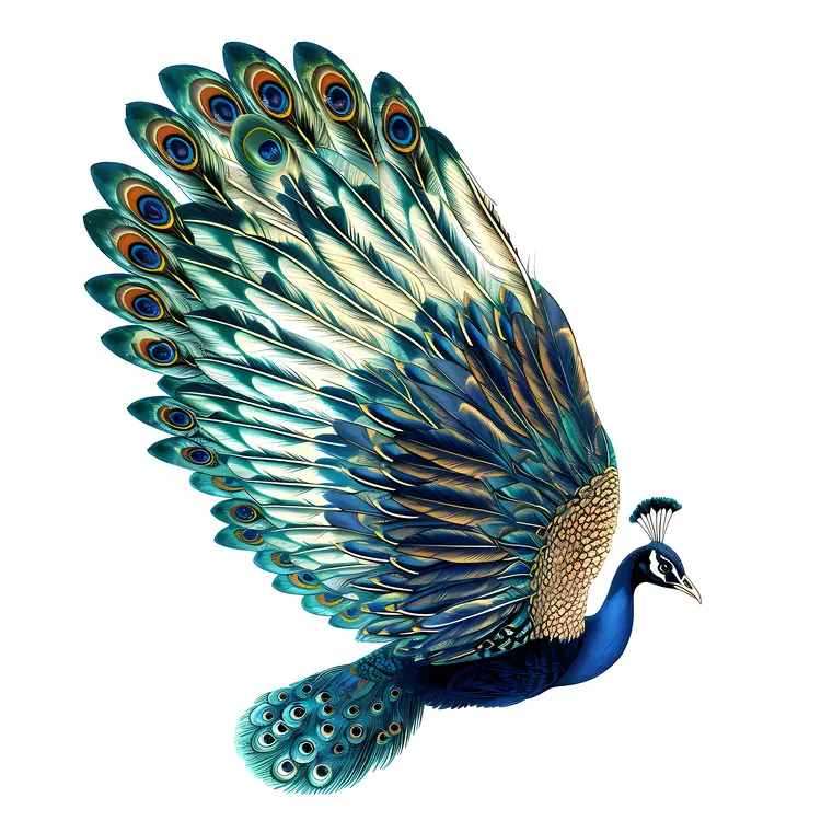 Elegant Peacock with Graceful Feathers