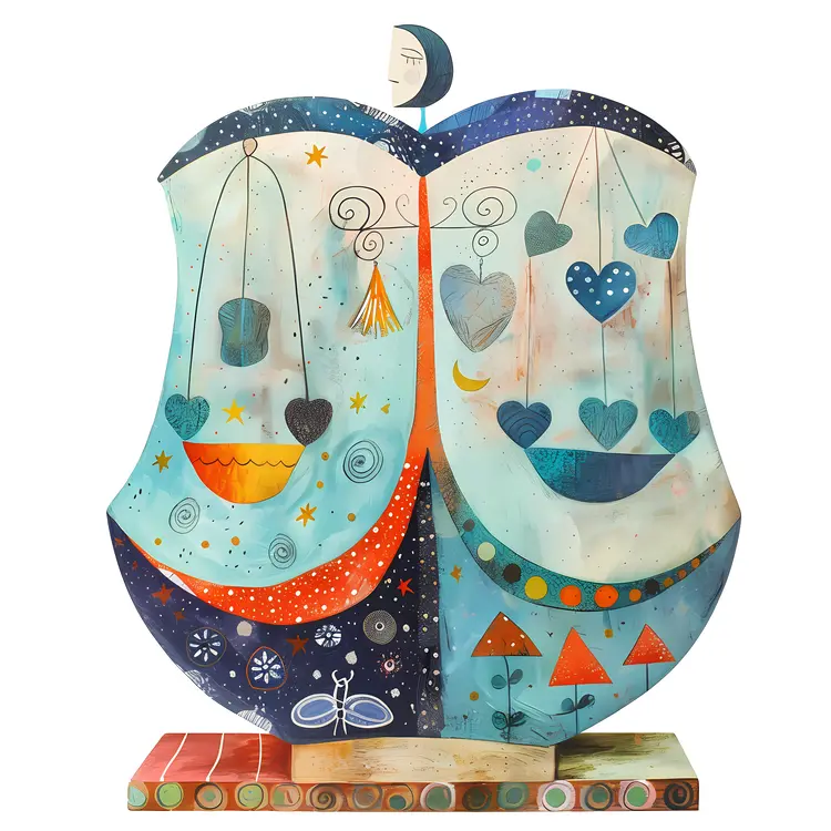 Abstract Balance with Hearts and Stars
