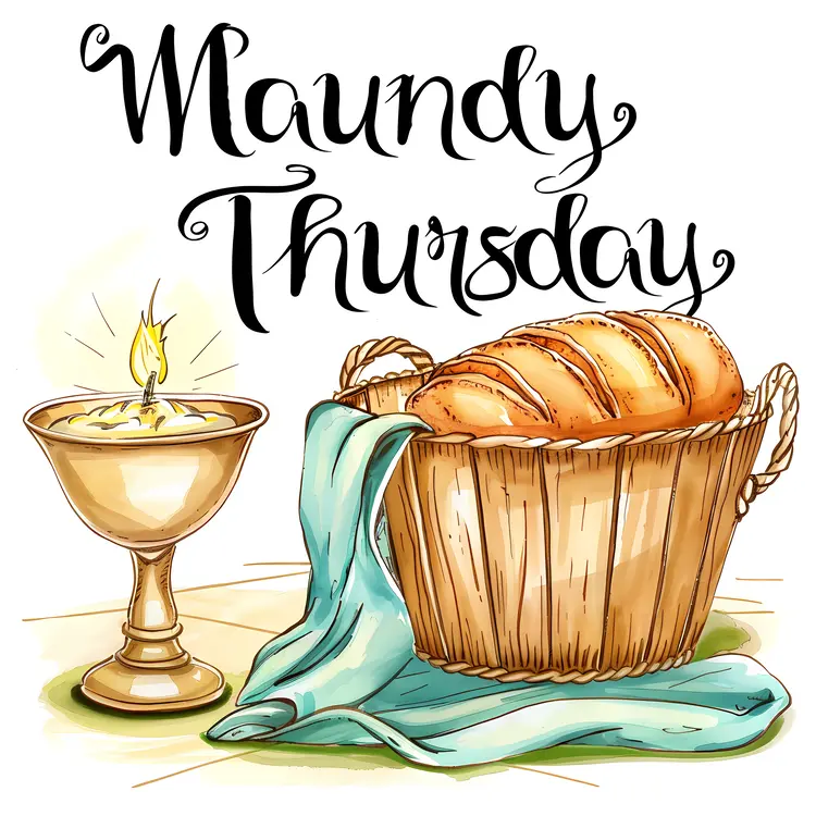 Maundy Thursday Bread and Chalice with Candle and Cloth