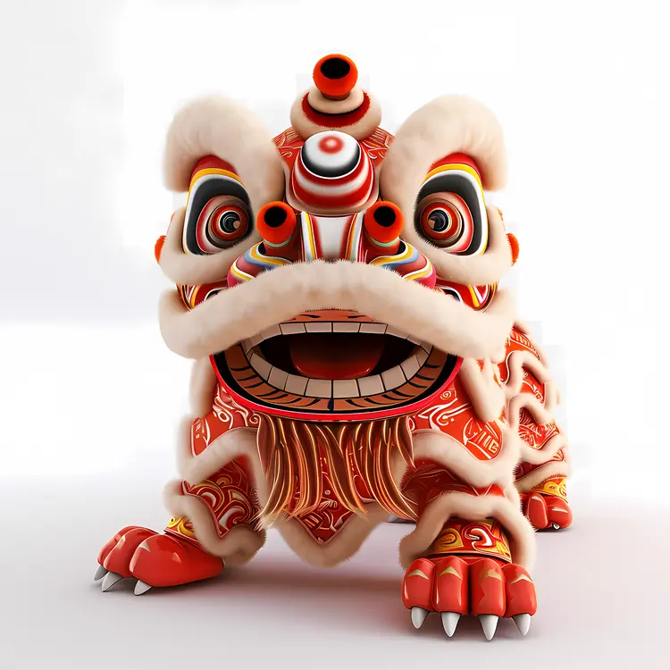Traditional Chinese Lion Dance Costume