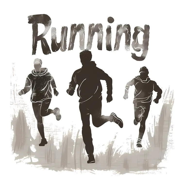 Running Silhouette with Text