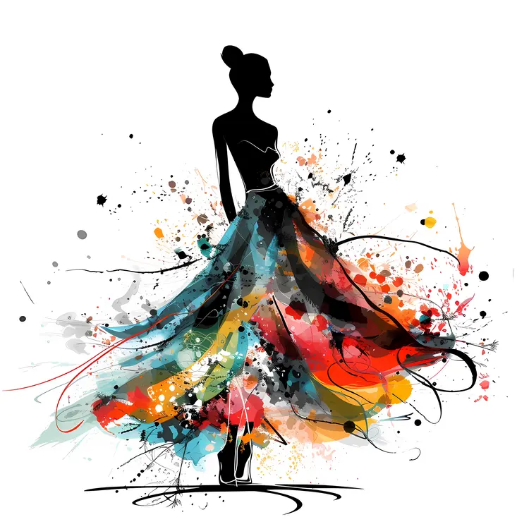 Splattered Abstract Colorful Dress