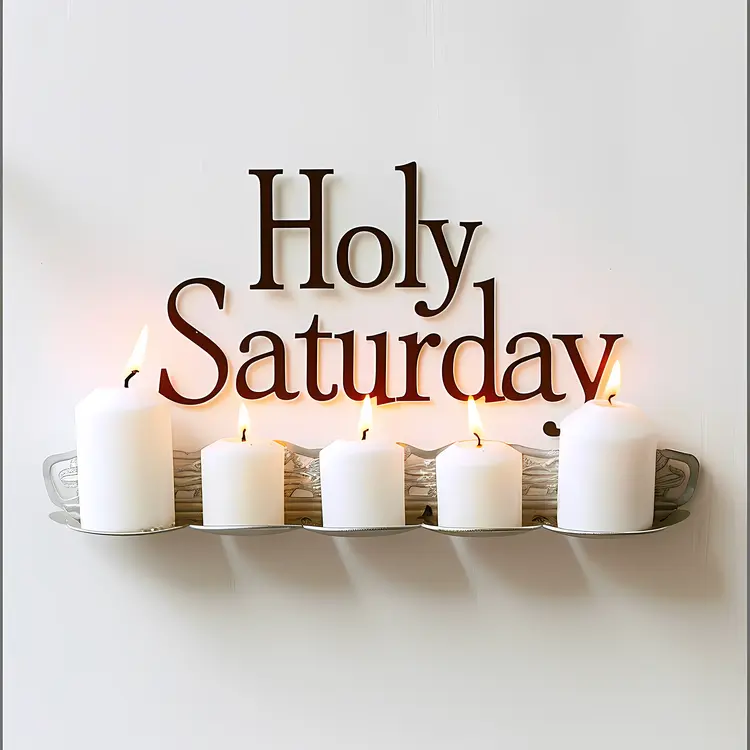 Holy Saturday Sign with Candles