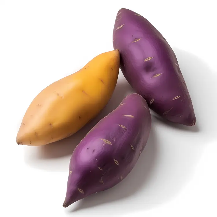 Fresh Purple and Yellow Sweet Potatoes