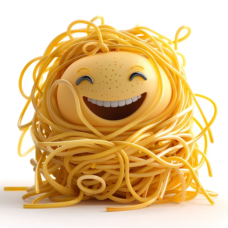 Smiling Spaghetti Nest Cartoon