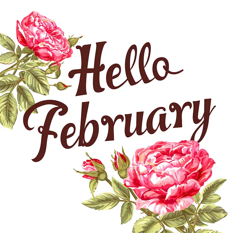 Rose Hello February Greeting Card