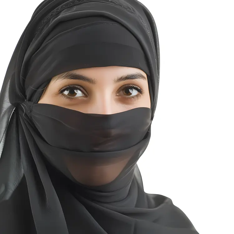 Woman in Black Veil