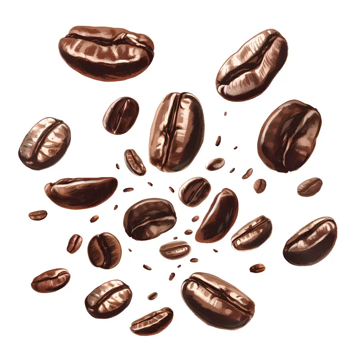 Brown Coffee Beans in Motion