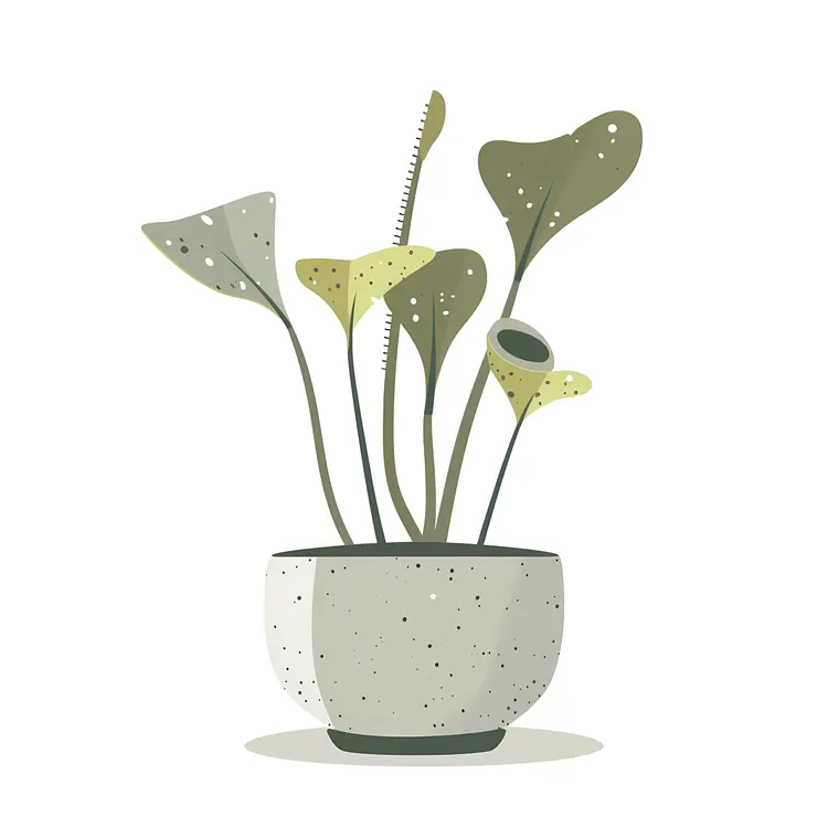 Potted Green Plant Illustration